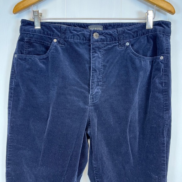 Talbots Corduroy Straight Leg Pants Size 12 Navy Blue Casual Wear Pinwale Cords - Picture 3 of 8